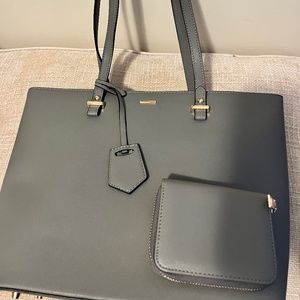Grey purse with coin wallet